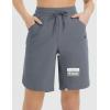 imagebaleaf Womens Bermuda Long Shorts 9 Above Knee Length Quick Dry Lightweight Zipper Pockets Casual Summer Athletic UPF 50Dark Gray