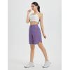 imagebaleaf Womens Bermuda Long Shorts 9 Above Knee Length Quick Dry Lightweight Zipper Pockets Casual Summer Athletic UPF 50Dark Purple
