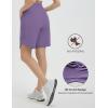 imagebaleaf Womens Bermuda Long Shorts 9 Above Knee Length Quick Dry Lightweight Zipper Pockets Casual Summer Athletic UPF 50Dark Purple
