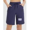 imagebaleaf Womens Bermuda Long Shorts 9 Above Knee Length Quick Dry Lightweight Zipper Pockets Casual Summer Athletic UPF 50Navy Blue