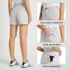imagebaleaf Womens Golf Shorts Stretch 45 Quick Dry Mesh Breathable Hiking Spandex Active with Pockets AthleticLight Gray