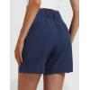 imagebaleaf Womens Golf Shorts Stretch Pleated Work Short for Hiking Quick Dry Dressy Casual Summer UPF50 Navy Blue XL