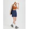 imagebaleaf Womens Golf Shorts Stretch Pleated Work Short for Hiking Quick Dry Dressy Casual Summer UPF50 Navy Blue XL