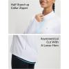 imagebaleaf Womens Long Sleeve Cycling Jersey Half Zip Quick Dry UPF50 Shirts Pockets Running White XS