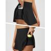 imagebaleaf Womens Pleated Tennis Skirts Double Ruffle Mini Skorts with 2 Pockets Shorts High Waisted Tummy Control Athletic GolfBlack