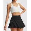 imagebaleaf Womens Pleated Tennis Skirts Double Ruffle Mini Skorts with 2 Pockets Shorts High Waisted Tummy Control Athletic GolfBlack