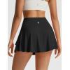 imagebaleaf Womens Pleated Tennis Skirts Double Ruffle Mini Skorts with 2 Pockets Shorts High Waisted Tummy Control Athletic GolfBlack