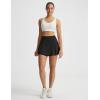 imagebaleaf Womens Pleated Tennis Skirts Double Ruffle Mini Skorts with 2 Pockets Shorts High Waisted Tummy Control Athletic GolfBlack