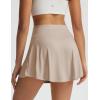 imagebaleaf Womens Pleated Tennis Skirts Double Ruffle Mini Skorts with 2 Pockets Shorts High Waisted Tummy Control Athletic GolfKhaki