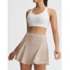 imagebaleaf Womens Pleated Tennis Skirts Double Ruffle Mini Skorts with 2 Pockets Shorts High Waisted Tummy Control Athletic GolfKhaki