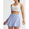 imagebaleaf Womens Pleated Tennis Skirts Double Ruffle Mini Skorts with 2 Pockets Shorts High Waisted Tummy Control Athletic GolfLight Blue