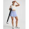 imagebaleaf Womens Pleated Tennis Skirts Double Ruffle Mini Skorts with 2 Pockets Shorts High Waisted Tummy Control Athletic GolfLight Blue