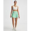 imagebaleaf Womens Pleated Tennis Skirts Double Ruffle Mini Skorts with 2 Pockets Shorts High Waisted Tummy Control Athletic GolfLight Green