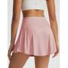 imagebaleaf Womens Pleated Tennis Skirts Double Ruffle Mini Skorts with 2 Pockets Shorts High Waisted Tummy Control Athletic GolfLight Pink
