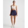 imagebaleaf Womens Pleated Tennis Skirts Double Ruffle Mini Skorts with 2 Pockets Shorts High Waisted Tummy Control Athletic GolfNavy Blue