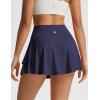 imagebaleaf Womens Pleated Tennis Skirts Double Ruffle Mini Skorts with 2 Pockets Shorts High Waisted Tummy Control Athletic GolfNavy Blue