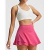 imagebaleaf Womens Pleated Tennis Skirts Double Ruffle Mini Skorts with 2 Pockets Shorts High Waisted Tummy Control Athletic GolfPink