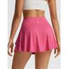 imagebaleaf Womens Pleated Tennis Skirts Double Ruffle Mini Skorts with 2 Pockets Shorts High Waisted Tummy Control Athletic GolfPink
