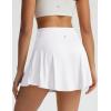 imagebaleaf Womens Pleated Tennis Skirts Double Ruffle Mini Skorts with 2 Pockets Shorts High Waisted Tummy Control Athletic GolfWhite