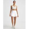 imagebaleaf Womens Pleated Tennis Skirts Double Ruffle Mini Skorts with 2 Pockets Shorts High Waisted Tummy Control Athletic GolfWhite