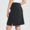 imagebaleaf Womens Skorts Skirts 20 Knee Length Cotton Casual High Waist Drawstring Modest Golf Skort with PocketBlack
