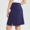 imagebaleaf Womens Skorts Skirts 20 Knee Length Cotton Casual High Waist Drawstring Modest Golf Skort with PocketDark Blue