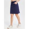 imagebaleaf Womens Skorts Skirts 20 Knee Length Cotton Casual High Waist Drawstring Modest Golf Skort with PocketDark Blue