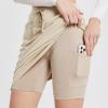 imagebaleaf Womens Skorts Skirts 20 Knee Length Cotton Casual High Waist Drawstring Modest Golf Skort with PocketKhaki