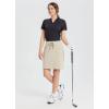 imagebaleaf Womens Skorts Skirts 20 Knee Length Cotton Casual High Waist Drawstring Modest Golf Skort with PocketKhaki