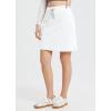 imagebaleaf Womens Skorts Skirts 20 Knee Length Cotton Casual High Waist Drawstring Modest Golf Skort with PocketWhite