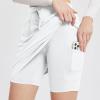 imagebaleaf Womens Skorts Skirts 20 Knee Length Cotton Casual High Waist Drawstring Modest Golf Skort with PocketWhite