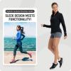 imagebaleaf Womens Sun Shirts UPF 50 Lightweight Running Jacket UV Protection Athletic Full Zip Long Sleeve PocketsBlack
