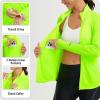 imagebaleaf Womens Sun Shirts UPF 50 Lightweight Running Jacket UV Protection Athletic Full Zip Long Sleeve PocketsFluorescent Green
