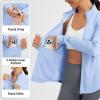 imagebaleaf Womens Sun Shirts UPF 50 Lightweight Running Jacket UV Protection Athletic Full Zip Long Sleeve PocketsLight Blue