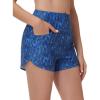 imageBALEAF Womens 3 Swim Board Shorts High Waisted Bathing Suit Bottoms for Swimming with Liner Pockets UPF 50Blue Leaf