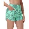 imageBALEAF Womens 3 Swim Board Shorts High Waisted Bathing Suit Bottoms for Swimming with Liner Pockets UPF 50Green Floral