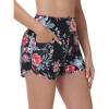 imageBALEAF Womens 3 Swim Board Shorts High Waisted Bathing Suit Bottoms for Swimming with Liner Pockets UPF 50Red Floral