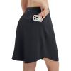 imagebaleaf Skorts for Woman 20 Knee Length Golf Tennis Skirt High Waisted Long Athletic Casual Pockets UPF 50Black