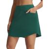 imagebaleaf Womens 17 Golf Skirts 3 Pockets High Waisted Stretchy Tennis Athletic Skorts Workout Running Casual SummerDark Green