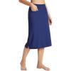 imagebaleaf Womens 28 Midi Length Long Swim Skirts with Legging Modest High Waisted Tankini Skirt Bottom UPF 50Dark Blue
