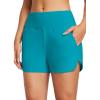 imagebaleaf Womens 3579 High Waisted Swim Board Shorts Quick Dry Swimsuits Bottoms Trunks with PocketsAqua Blue