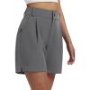 imagebaleaf Womens 6 Golf Shorts Stretch Pleated Work Short for Hiking Quick Dry Dressy Casual Summer UPF50Dark Gray