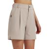 imagebaleaf Womens 6 Golf Shorts Stretch Pleated Work Short for Hiking Quick Dry Dressy Casual Summer UPF50Khaki