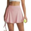 imagebaleaf Womens Pleated Tennis Skirts Double Ruffle Mini Skorts with 2 Pockets Shorts High Waisted Tummy Control Athletic GolfLight Pink
