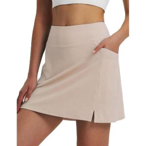 imagebaleaf Womens 16 Golf Skorts Skirts 5 Pockets High Waisted Stretchy Tennis Skirt Athletic Workout RunningKhaki