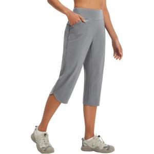 imagebaleaf Womens 17 Capri Pants Lighweight Cargo Capris Quick Dry Zipper Pockets Hiking Biking Casual Outdoor19indark Gray