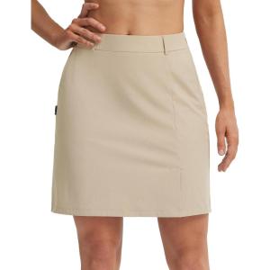 imagebaleaf Womens 18 Golf Skorts Skirts Pockets UPF 50 Zipper Quick Dry Casual Work Skort TravelKhaki
