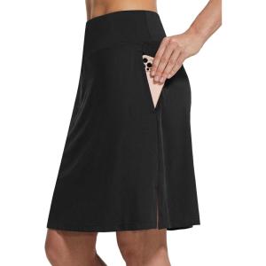 imagebaleaf Womens 20 Knee Length Golf Skorts Long Athletic Tennis Skirts for Women Active Casual Pockets UV Protection01black