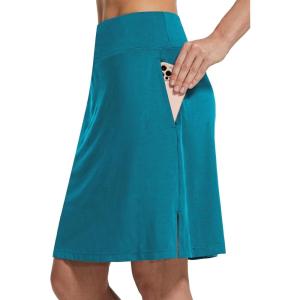 imagebaleaf Womens 20 Knee Length Golf Skorts Long Athletic Tennis Skirts for Women Active Casual Pockets UV Protection01blue
