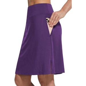imagebaleaf Womens 20 Knee Length Golf Skorts Long Athletic Tennis Skirts for Women Active Casual Pockets UV Protection01purple